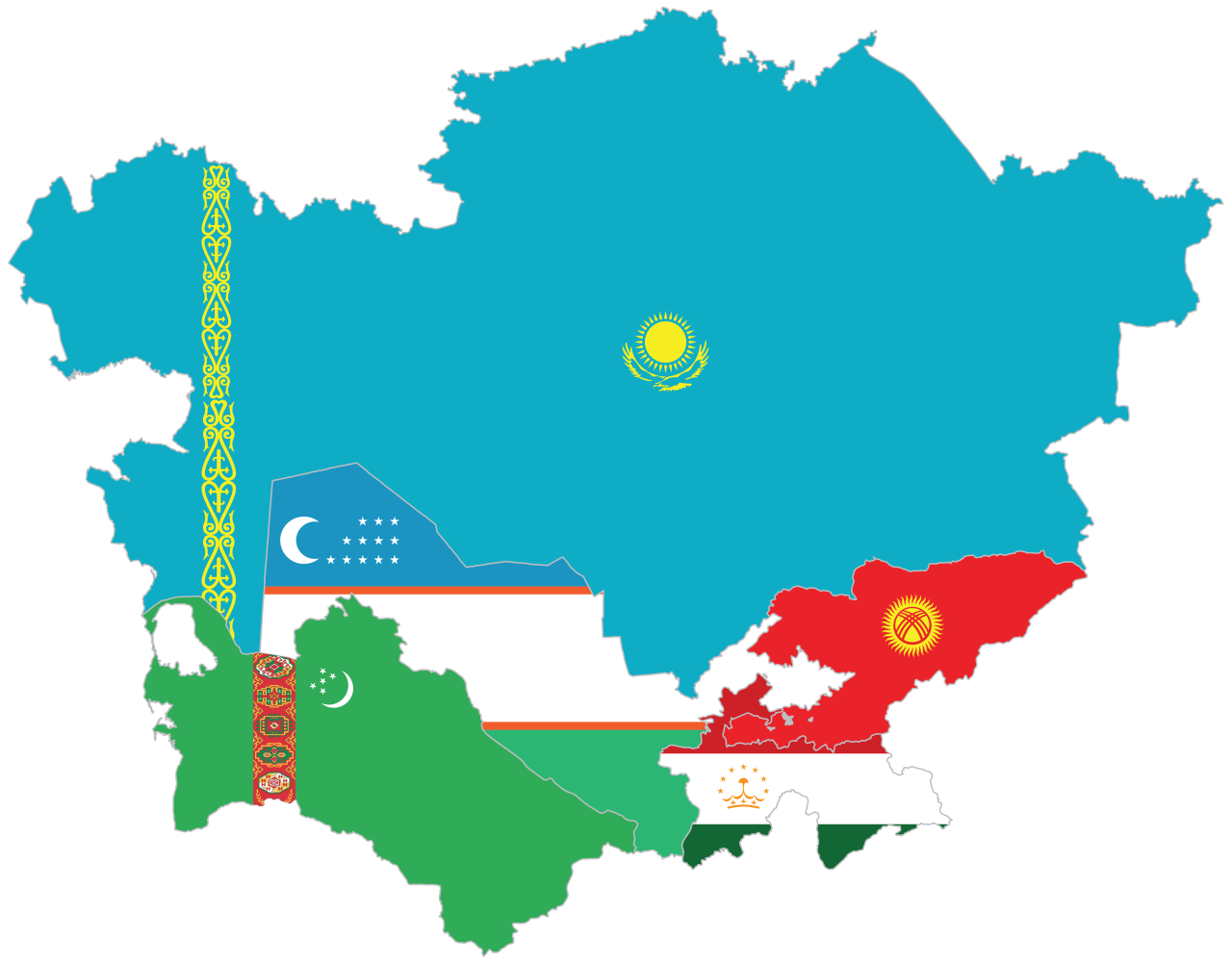 Карта Центральной Азии